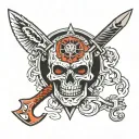 Faust k bar knife tattoo design idea
