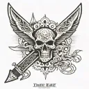 Faust k bar knife tattoo design idea