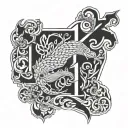 number 19 tattoo design idea