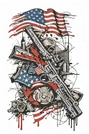 American flag 2nd amendment scroll tattoo design idea