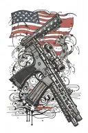 American flag 2nd amendment scroll tattoo design idea