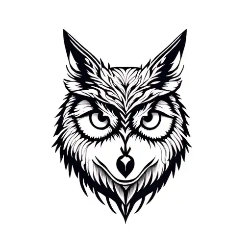 wolf and owl tattoo design idea