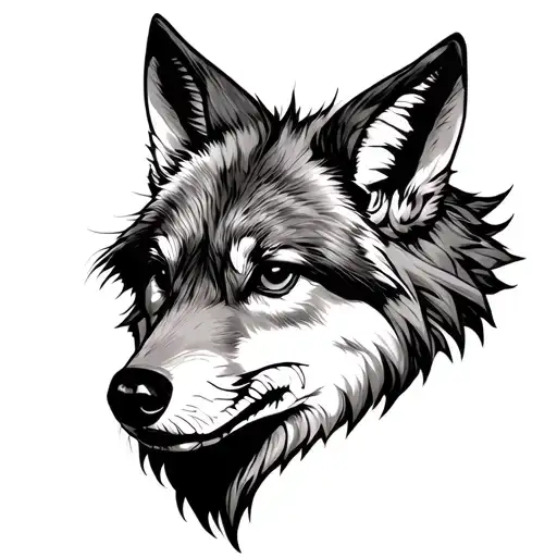 wil e coyote as cerebrus tattoo design idea