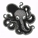 big black octopus tattoo design idea