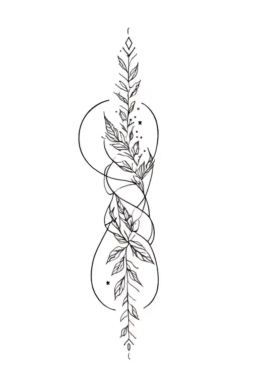 celestial magic fantasy greenery arm wrap tattoo design idea