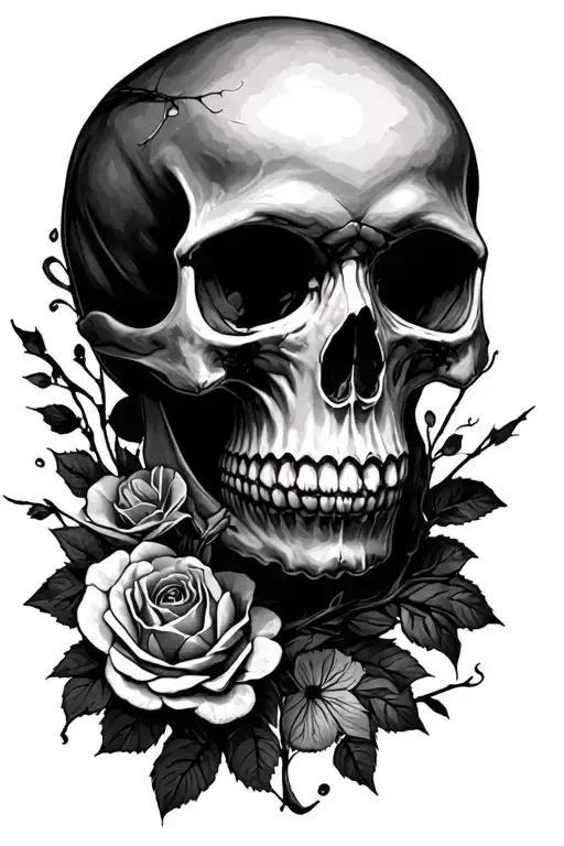 Memento Mori, Skull, Live and death tattoo design idea
