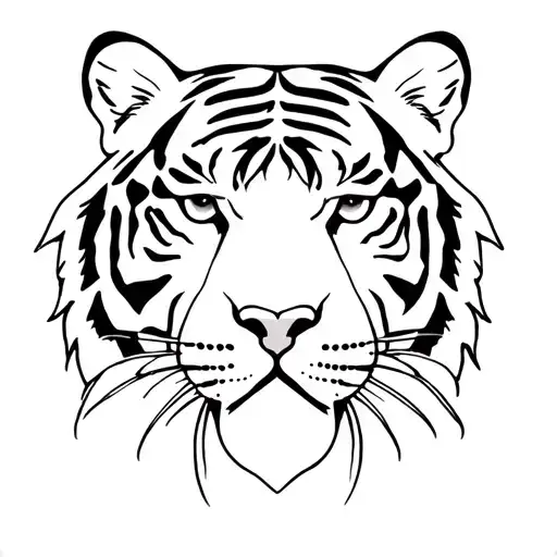 Tiger face tattoo design idea