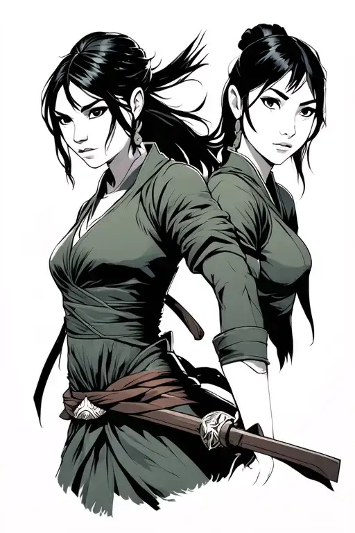 toph, avatar kyoshi, and kuvira from the legend of korra tattoo design idea