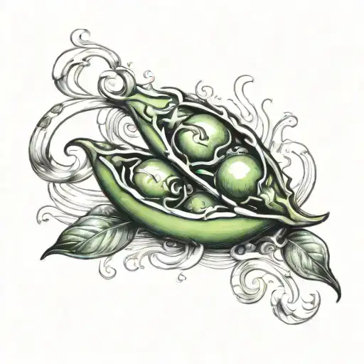two peas in a pod on fire tattoo design idea