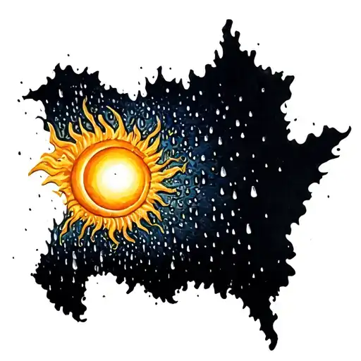 sun becomes rain tattoo design idea
