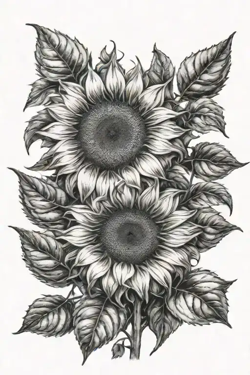 sunflower with the names Alicia, Emmanuel, Justin, Mom-Silvia tattoo design idea