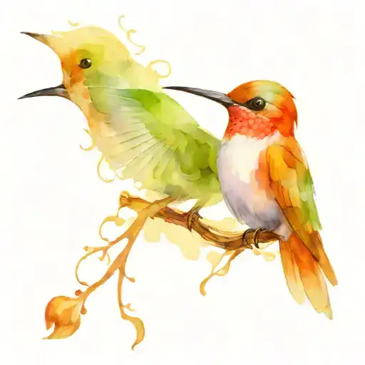 hummingbird and a dodo that tattoo design idea