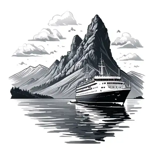 tattoo representing the lake district where we were engaged and the norweign fjords cruise where we are to be married  tattoo design idea