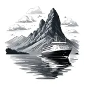 tattoo representing the lake district where we were engaged and the norweign fjords cruise where we are to be married  tattoo design idea