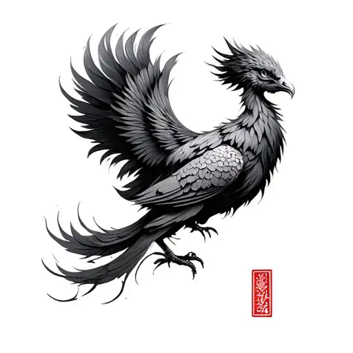Asian Phoenix tattoo design idea