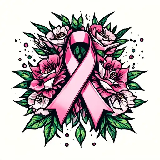breast cancer awareness tattoo design idea