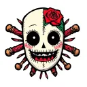 Voodoo doll split middle tattoo design idea