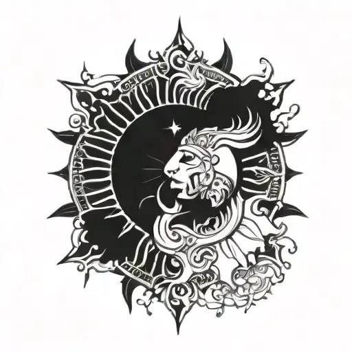 Sun and moon mandala tattoo design idea