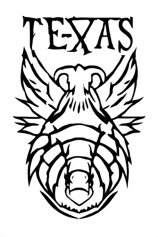 "Texas" armadillo texas tattoo design idea