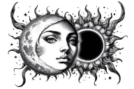 Moon and Sun Impossible love tattoo design idea