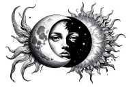 Moon and Sun Impossible love tattoo design idea
