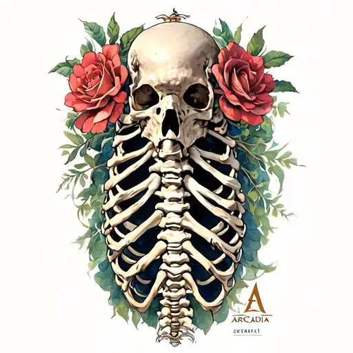 "Arcadia" Spinal tattoo: Detailed tattoo design idea