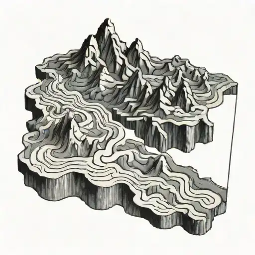 topographic map tattoo design idea