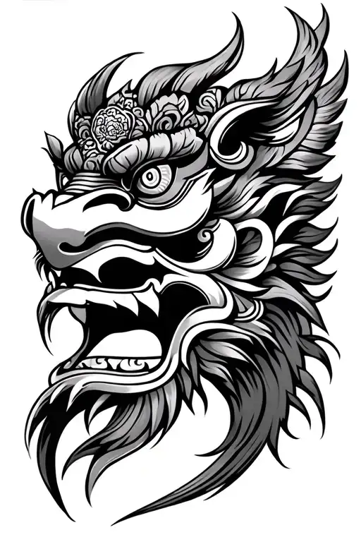 Balinese Barong tattoo design idea