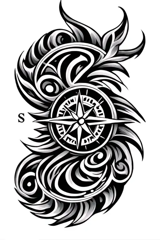 maori compass design tattoo design idea