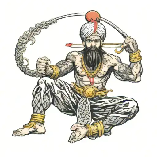 sikh warrior muay thai tattoo design idea