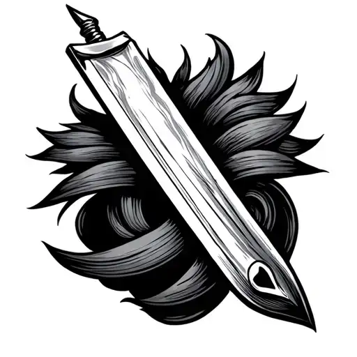 Indigo by Sam Barber pole with a blade tattoo design idea