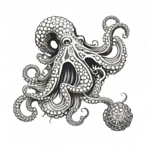 Octopus tentacles wrapping tattoo design idea