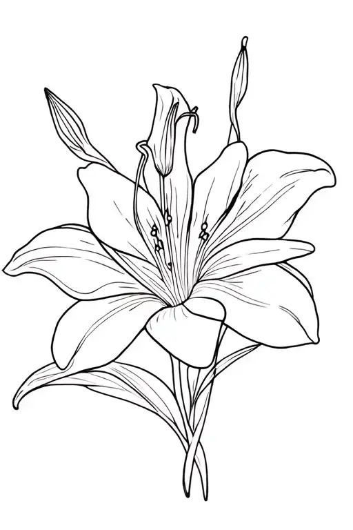 tiger lily flower tattoo design idea