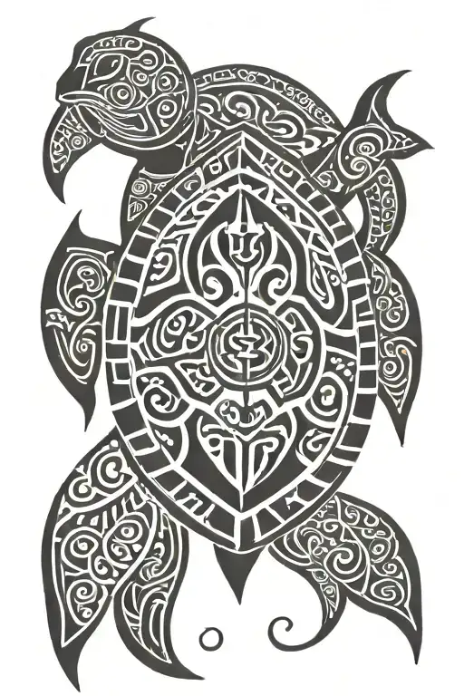 turtle with Guam seal on the back of the turtle tattoo design idea
