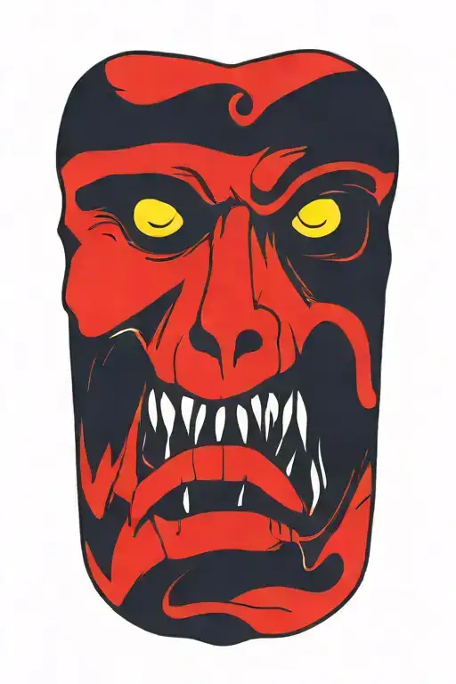 black devil  with yellow eyes  tattoo design idea