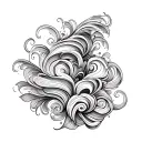 A delicate wavy pattern, starting with ankle and covering caviar, with soft curved lines, causing a feeling tattoo design idea