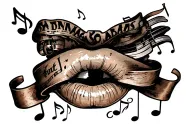 Cinema and Music notes tattoo design idea