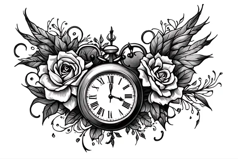 miscarriage tattoos with clock tattoo design idea