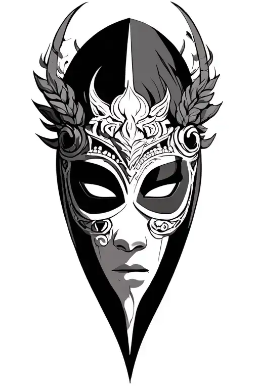 Mask of Samura Gemini tattoo design idea