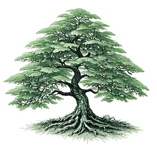 money tree growing tattoo design idea