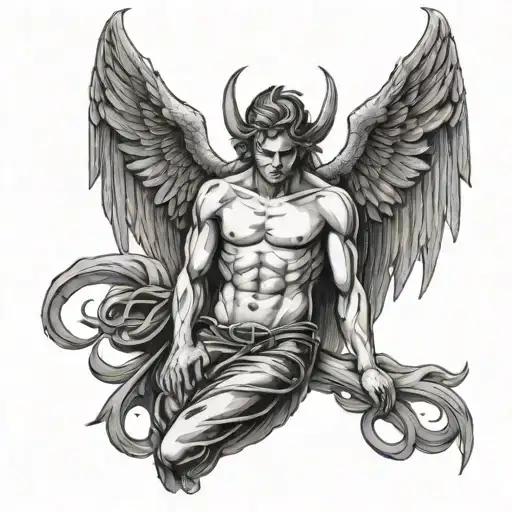 fallen angel lucifer tattoo design idea