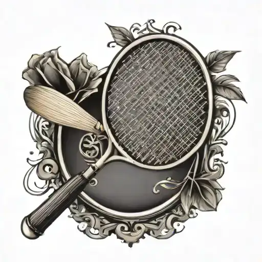 badminton racket with initial A K I want a tattoo tattoo design idea