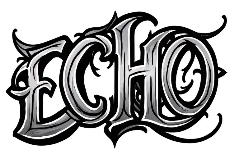 the word ECHO simple tattoo design tattoo design idea