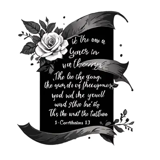based on the verse 1st Corinthians 13 tattoo design idea