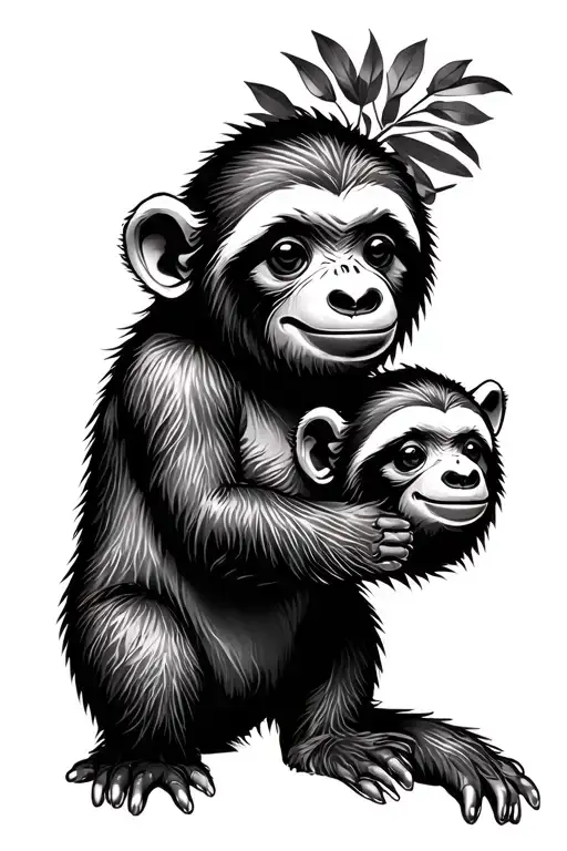 monkey bear and sloth seperate pieces cute designs tattoo design idea