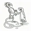 raven and snake fight tattoo design idea