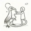 raven and snake fight tattoo design idea