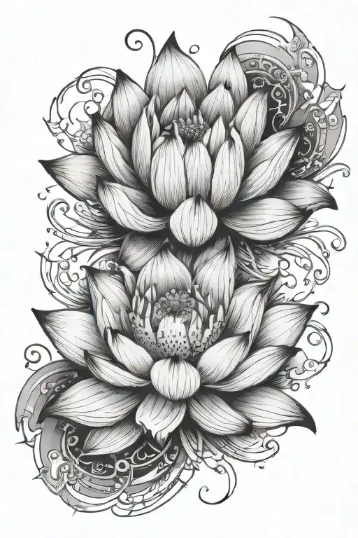 Spinal tattoo: Lotus flower tattoo design idea
