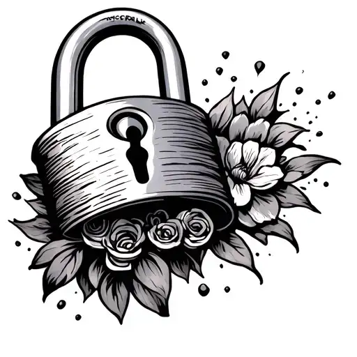 Padlock tattoo design idea