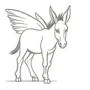 Winged donkey tattoo design idea
